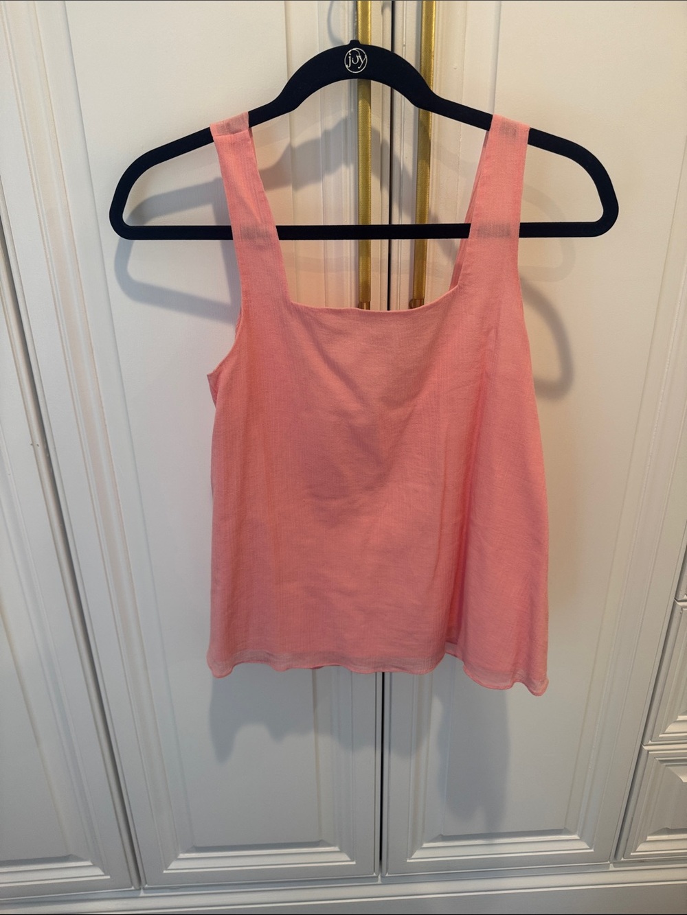 Club Monaco Coral Pink Square-Neck Tank Top